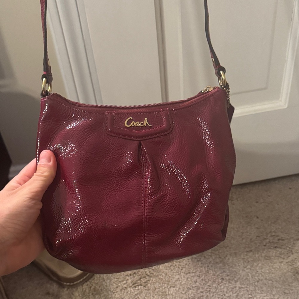 Coach Deep Red Leather Crossbody Bag
